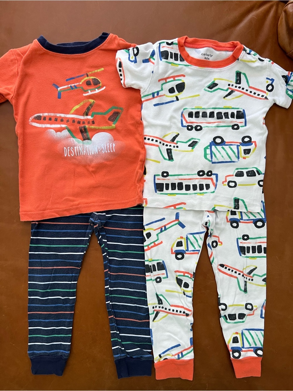 CARTERS Short Sleeve Transportation PJs Bundle, 3T